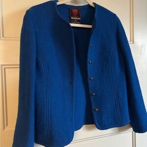 Vintage Women's Blue New Wool Jacket/Blazer